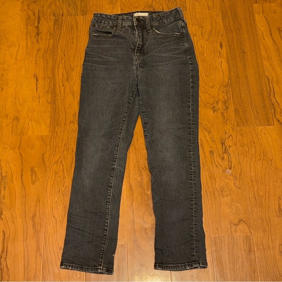 MADEWELL The Curvy Perfect Vintage Black Denim Jeans Straight Leg High Rise 25 - Picture 1 of 4